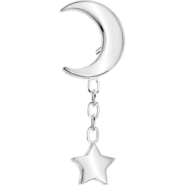 Titanium crescent moon star dangle chain Push-In - Image 5