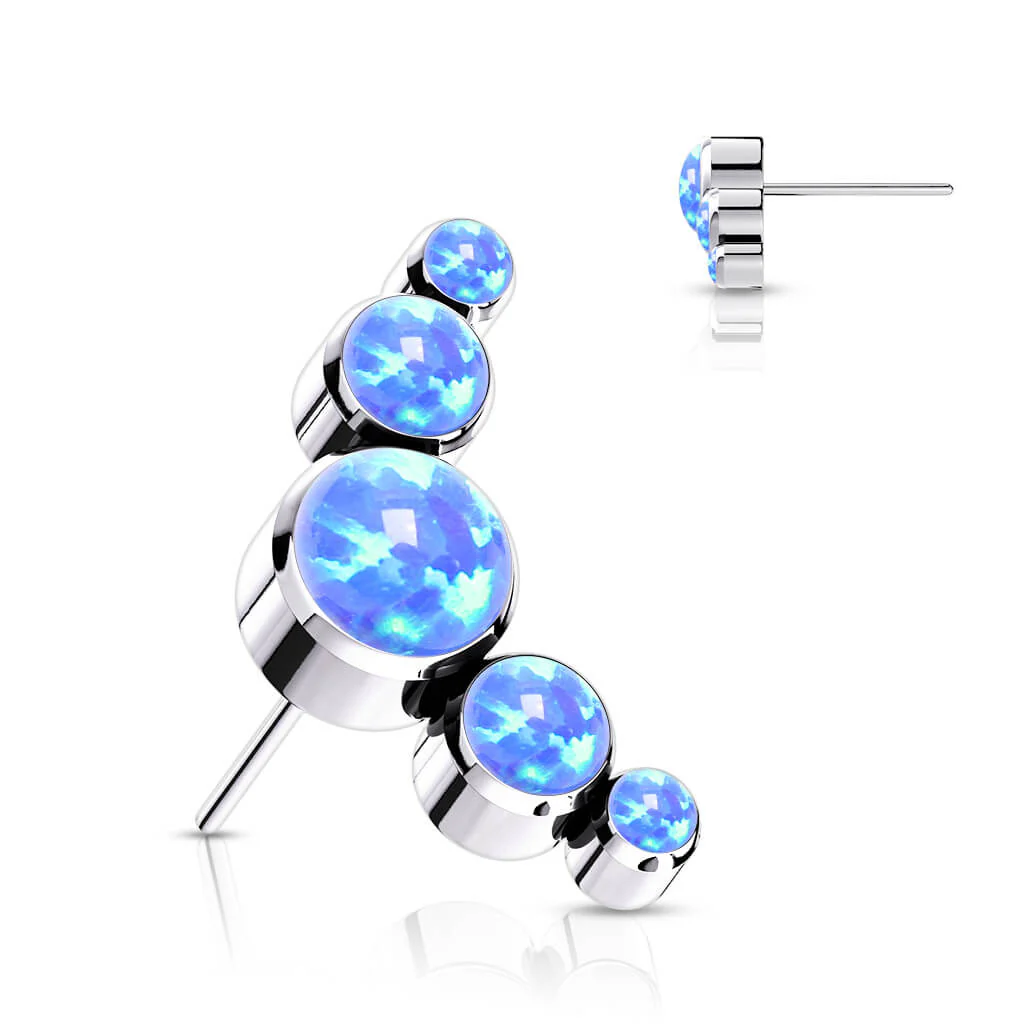 Titanium top 5 opals bezel setting Push-In - Image 2
