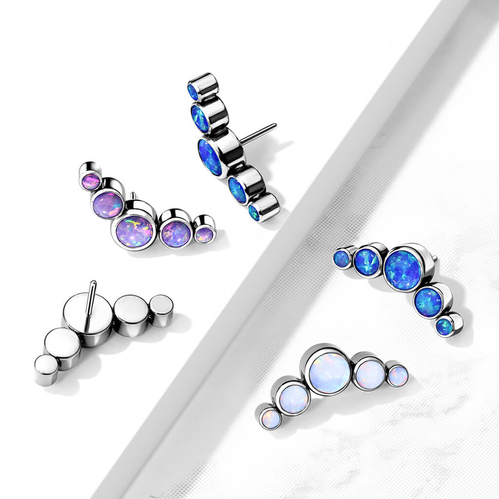 Titanium top 5 opals bezel setting Push-In - Image 7