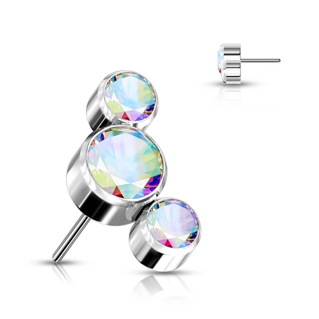 Titanium top 3 zirconias bezel setting Push-In - Image 5