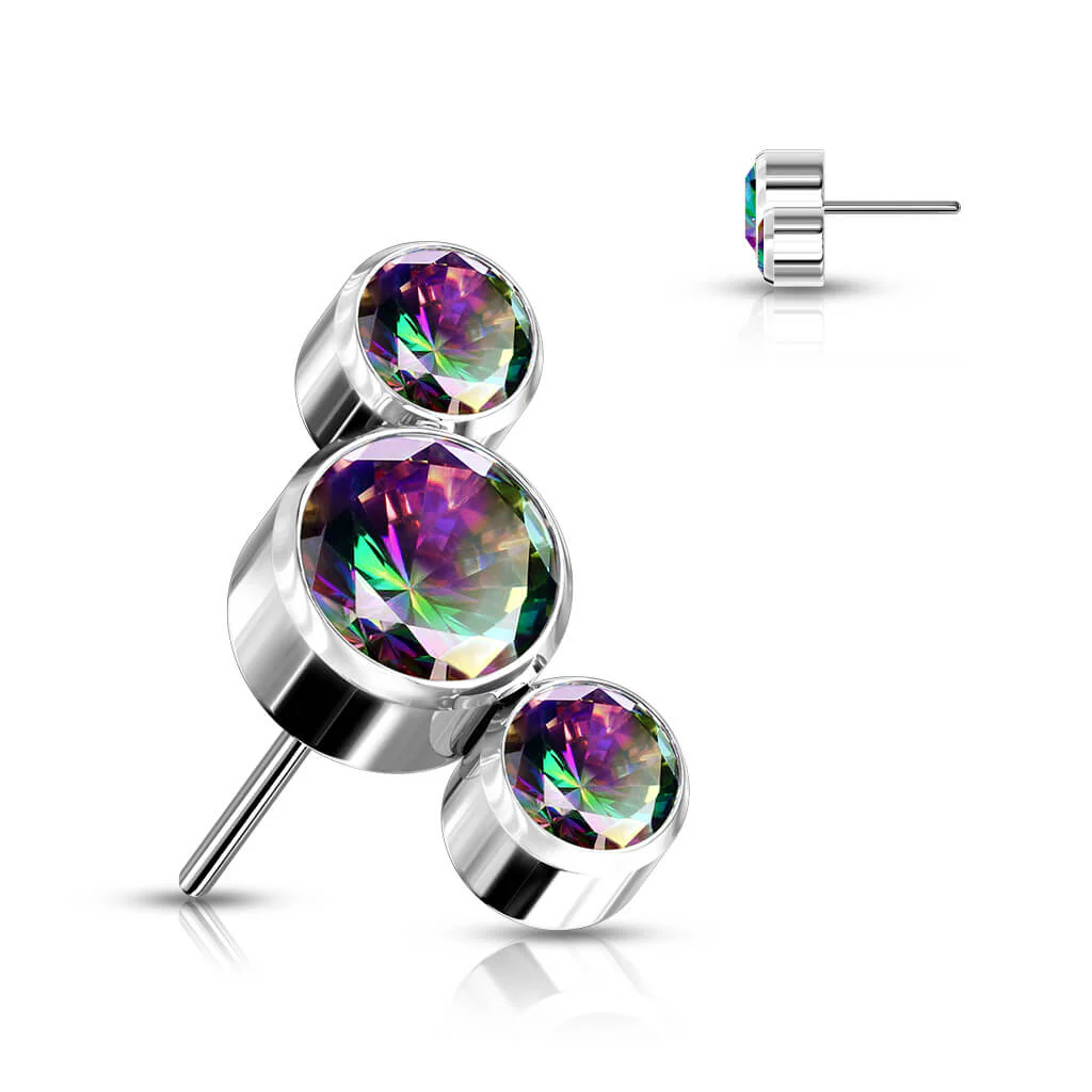 Titanium top 3 zirconias bezel setting Push-In - Image 9