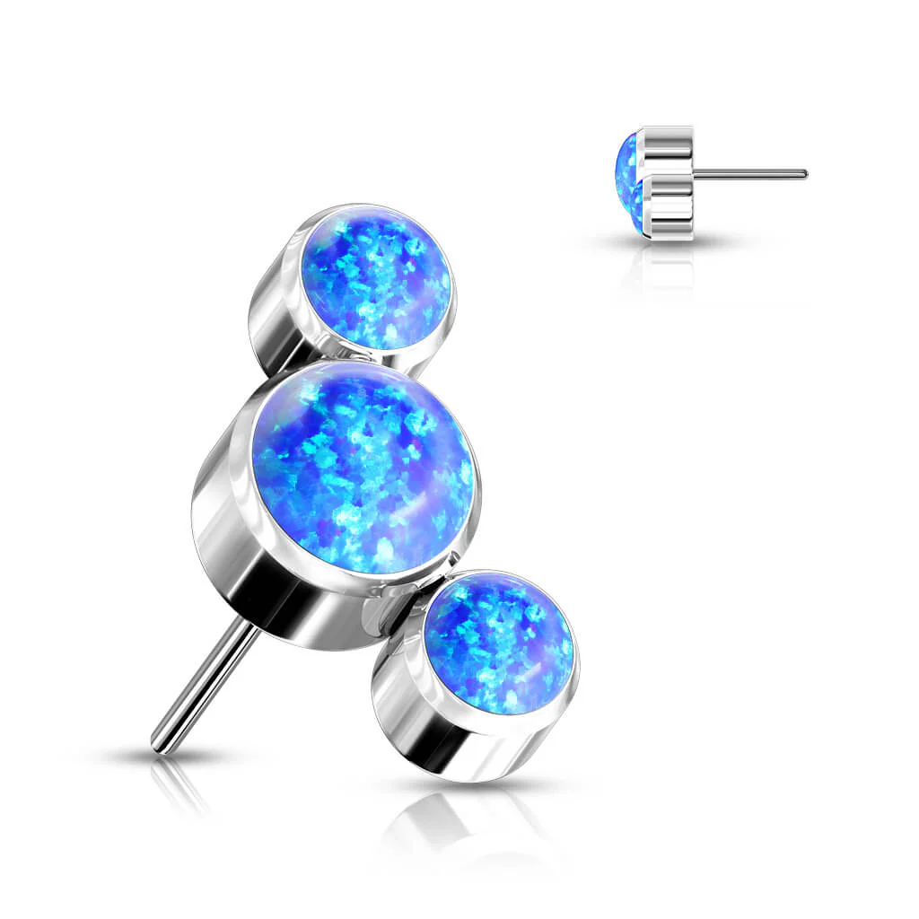 Titanium top 3 opals bezel setting Push-In - Image 2