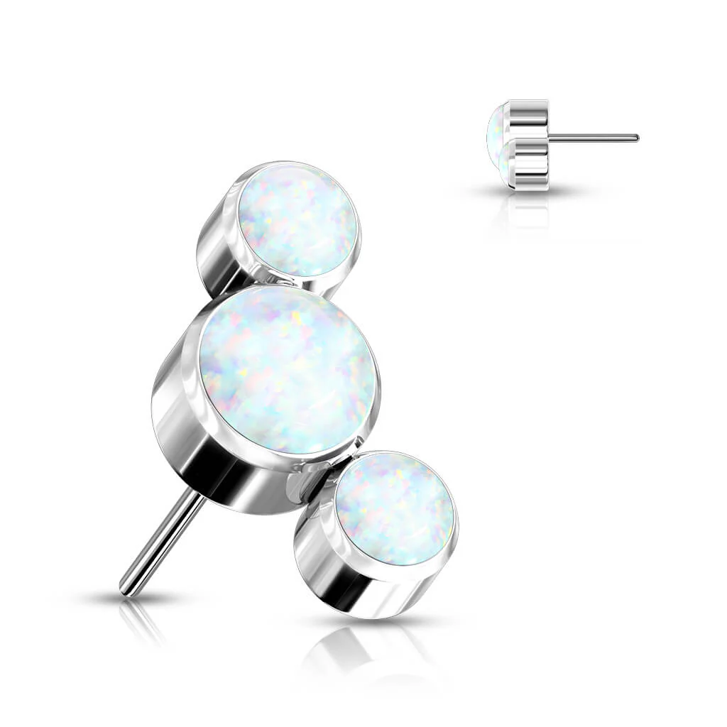 Titanium top 3 opals bezel setting Push-In - Image 4