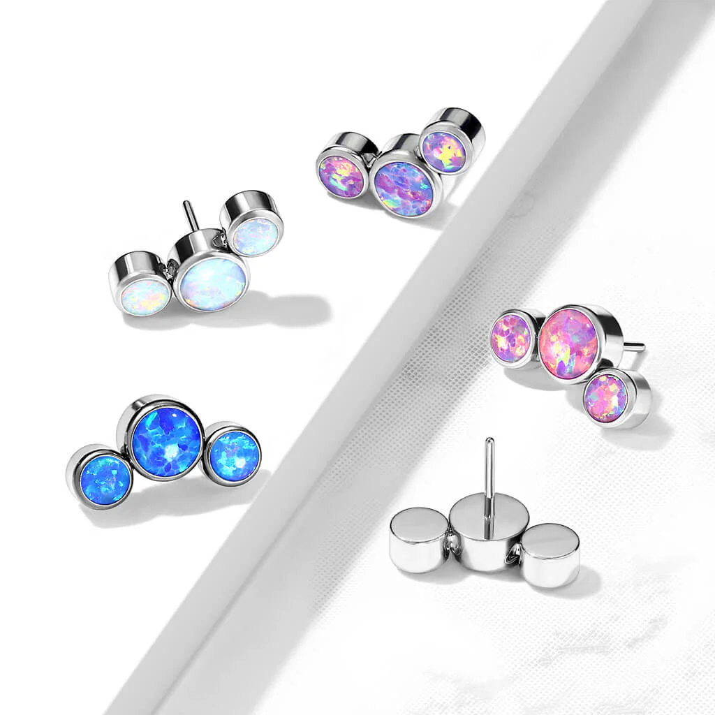 Titanium top 3 opals bezel setting Push-In - Image 7