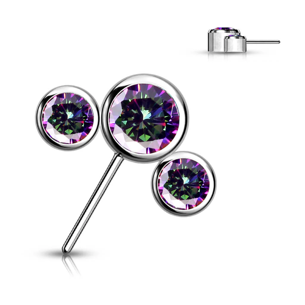 Titanium top 3 zirconias bezel setting Push-In - Image 11