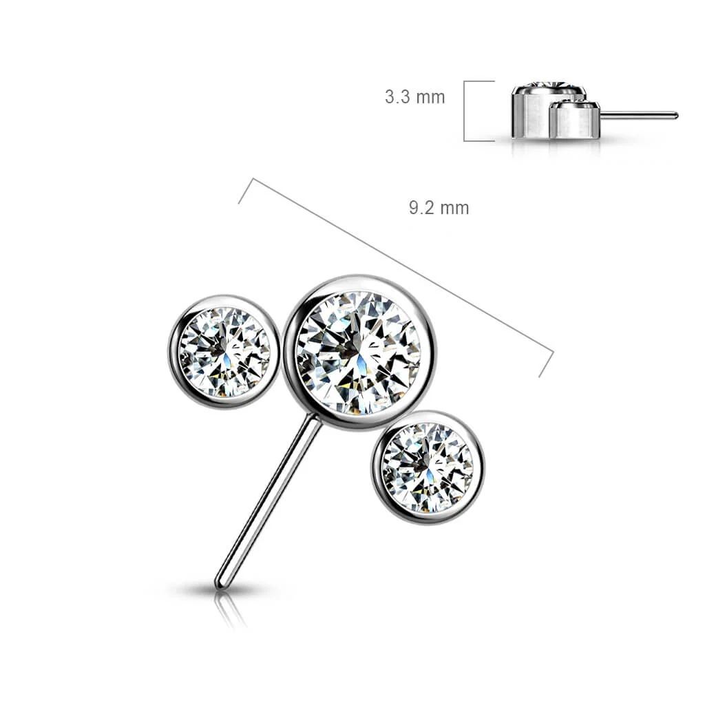 Titanium top 3 zirconias bezel setting Push-In - Image 2