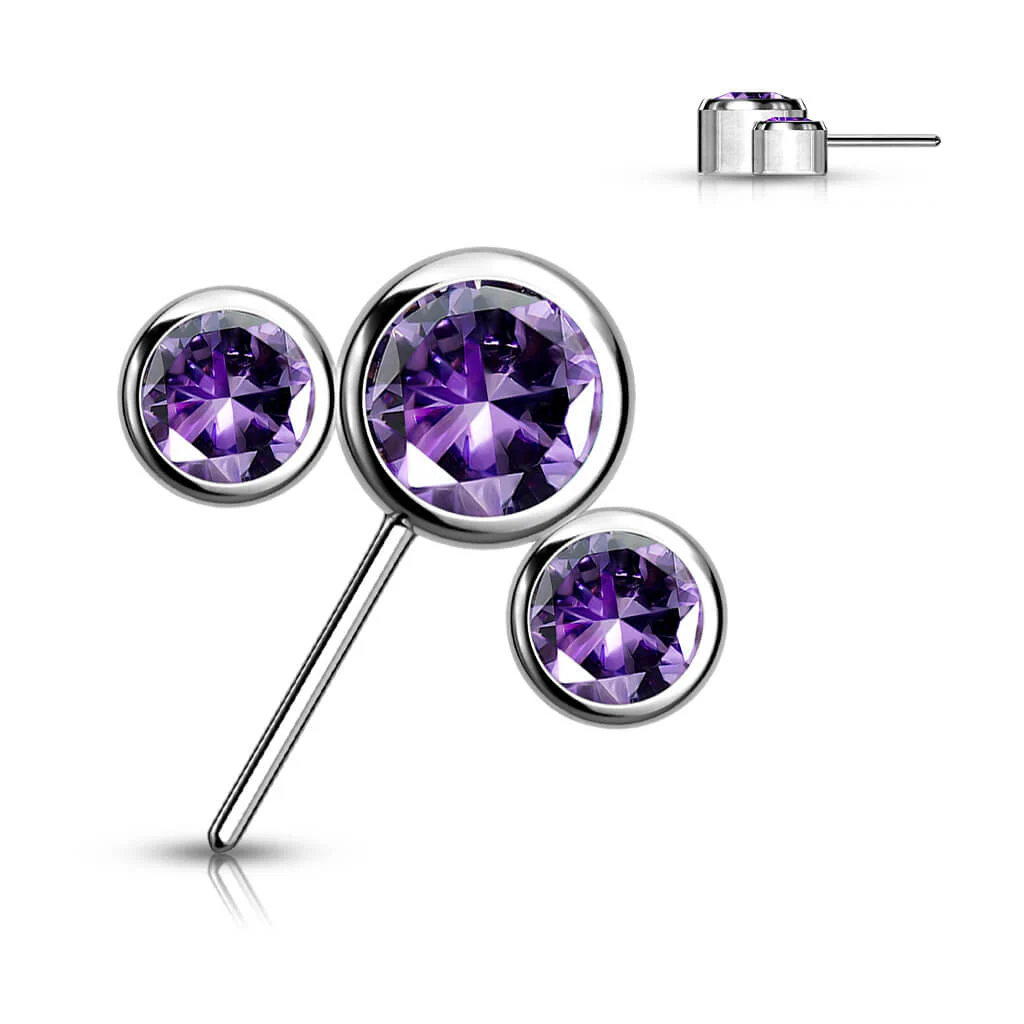 Titanium top 3 zirconias bezel setting Push-In - Image 5