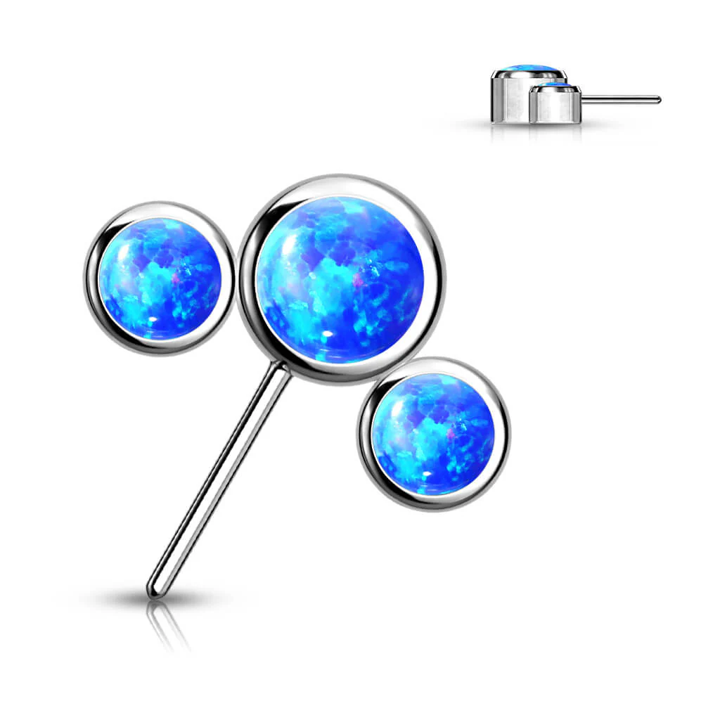 Titanium top 3 opals bezel settting Push-In - Image 2