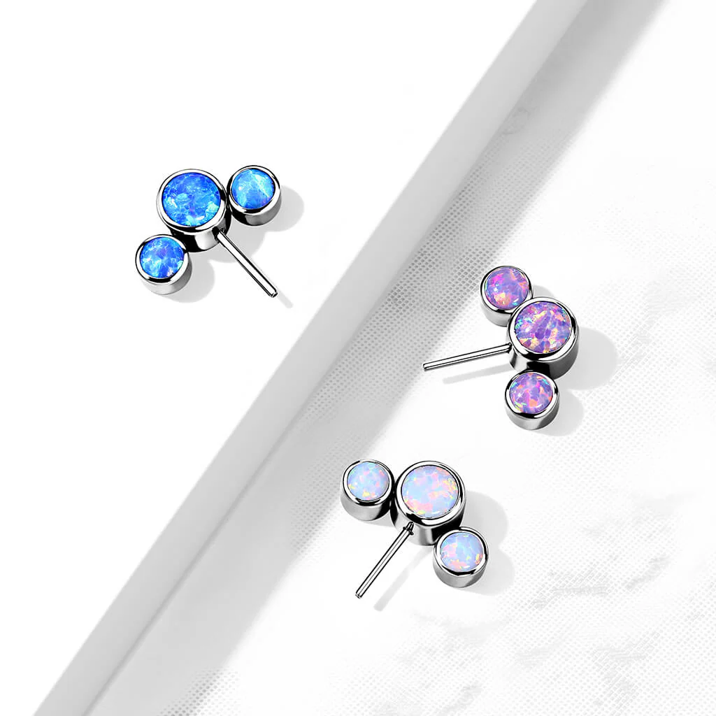 Titanium top 3 opals bezel settting Push-In - Image 7
