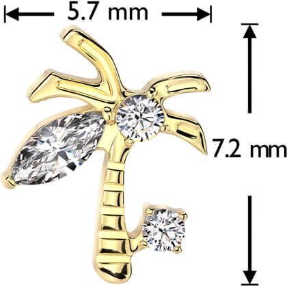 Titanium palm tree zirconia Push-In - Image 2