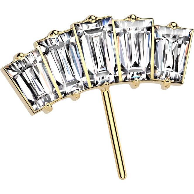Titanium top fan 5 baguette cut zirconia Push-In - Image 4