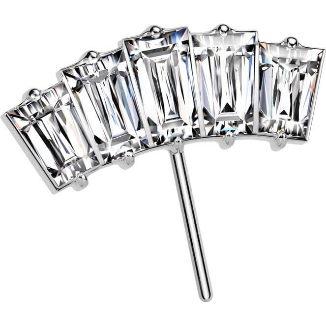 Titanium top fan 5 baguette cut zirconia Push-In - Image 5
