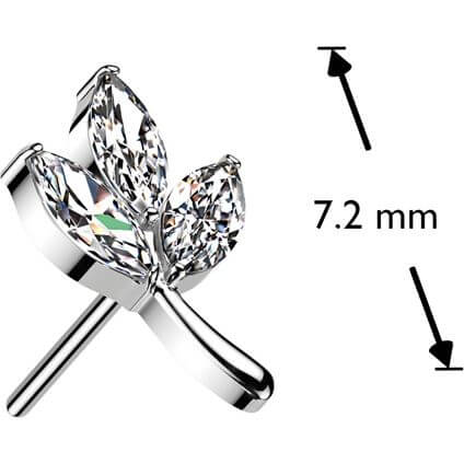 Titanium top leaf marquise cut zirconia Push-In - Image 2