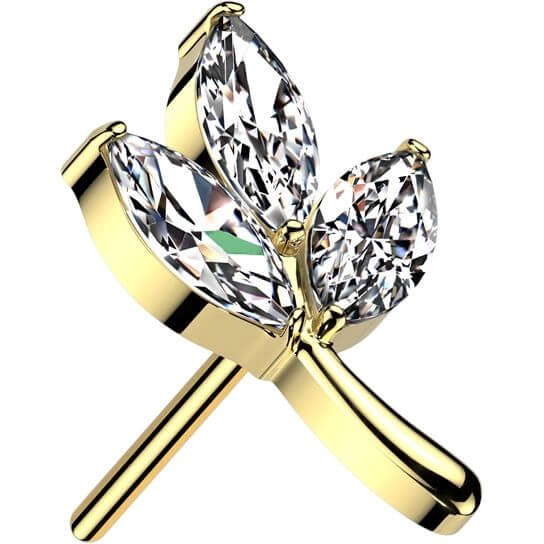 Titanium top leaf marquise cut zirconia Push-In - Image 4