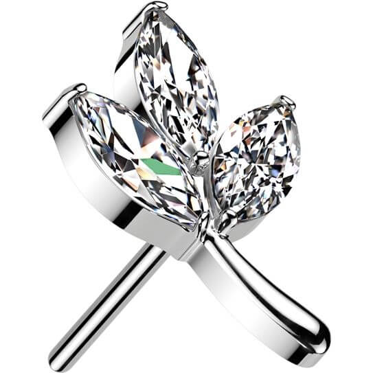 Titanium top leaf marquise cut zirconia Push-In - Image 6