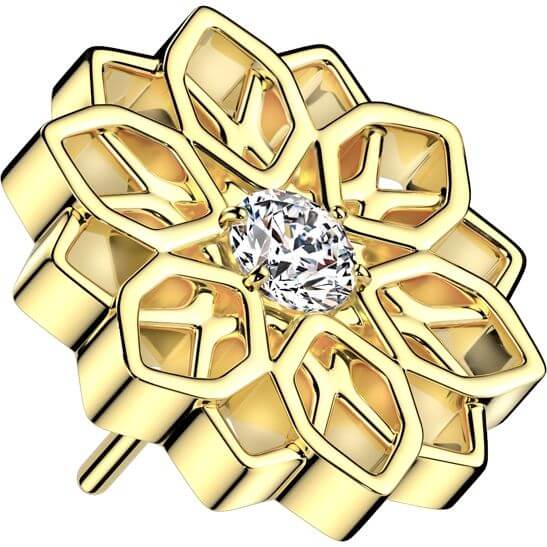 Titanium top lotus flower zirconia Push-In