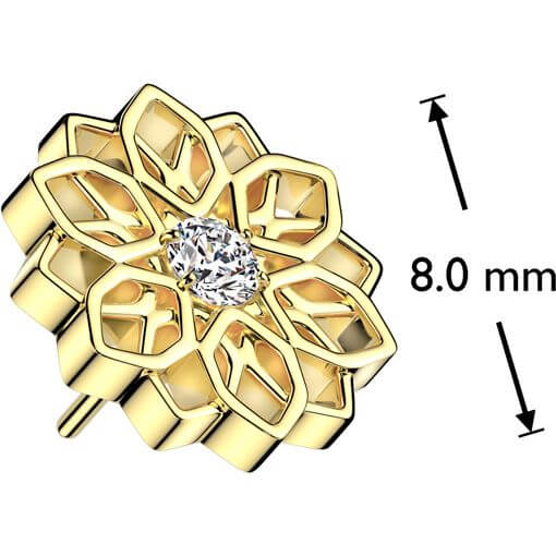Titanium top lotus flower zirconia Push-In - Image 2