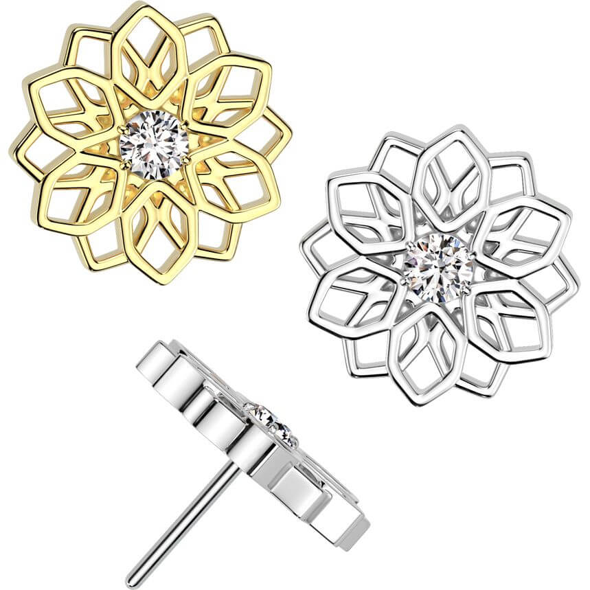 Titanium top lotus flower zirconia Push-In - Image 3