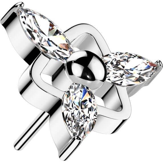 Titanium triangle ball 3 marquise cut zirconia Push-In - Image 5