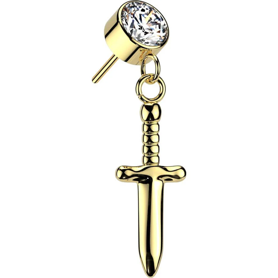 Titanium top zirconia sword dangle Push-In