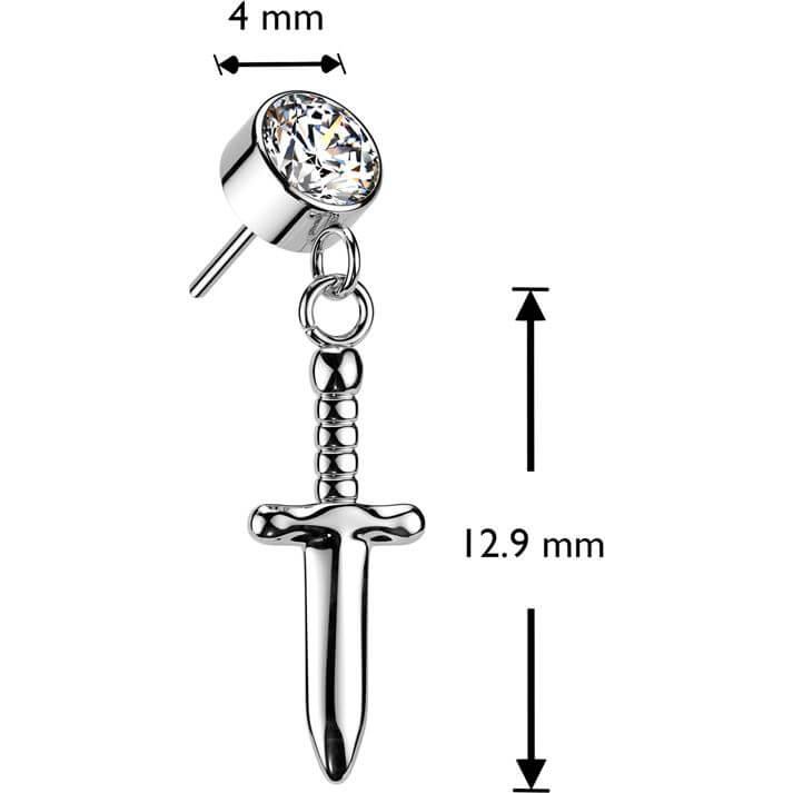 Titanium top zirconia sword dangle Push-In - Image 2