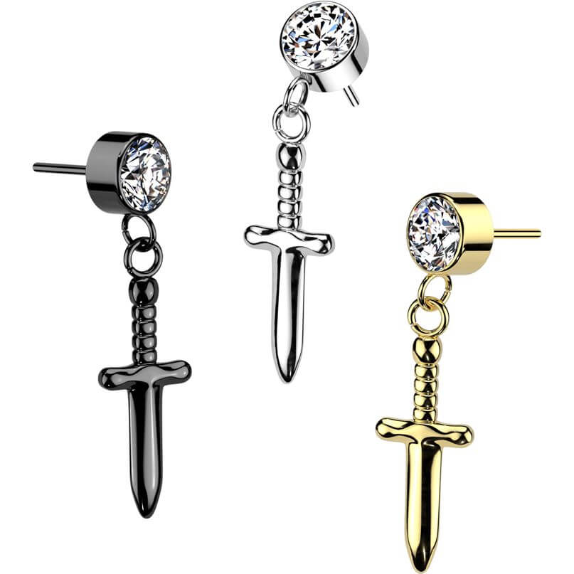 Titanium top zirconia sword dangle Push-In - Image 3