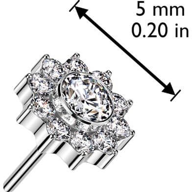 Titanium top flower zirconia Push-In - Image 2