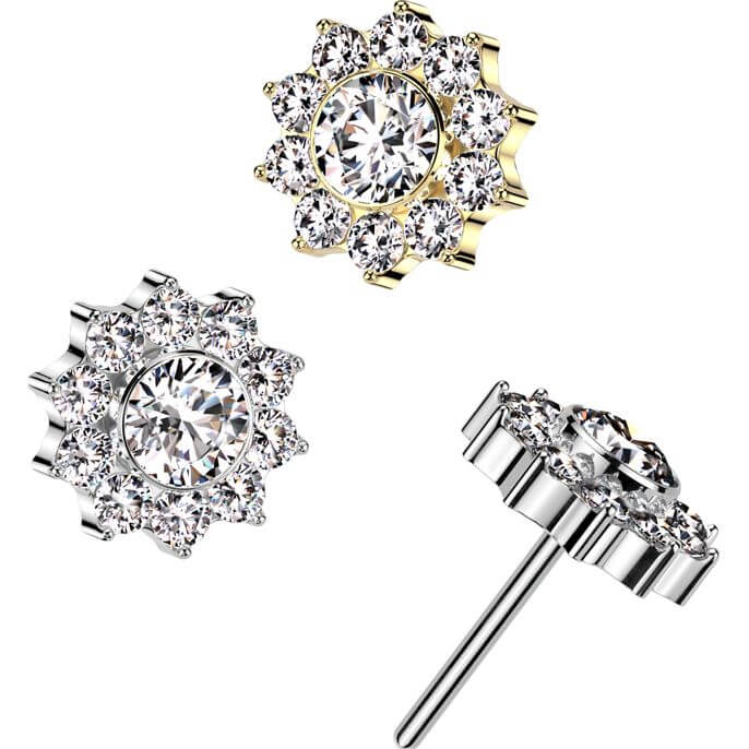 Titanium top flower zirconia Push-In - Image 3