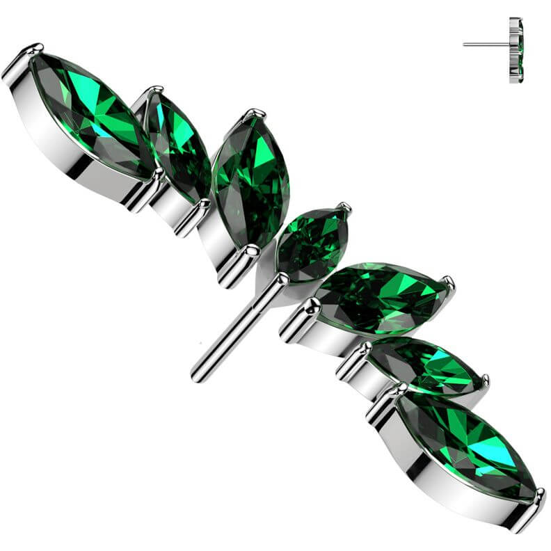 Titanium top fan 7 zirconias marquise cut Push-In - Image 5