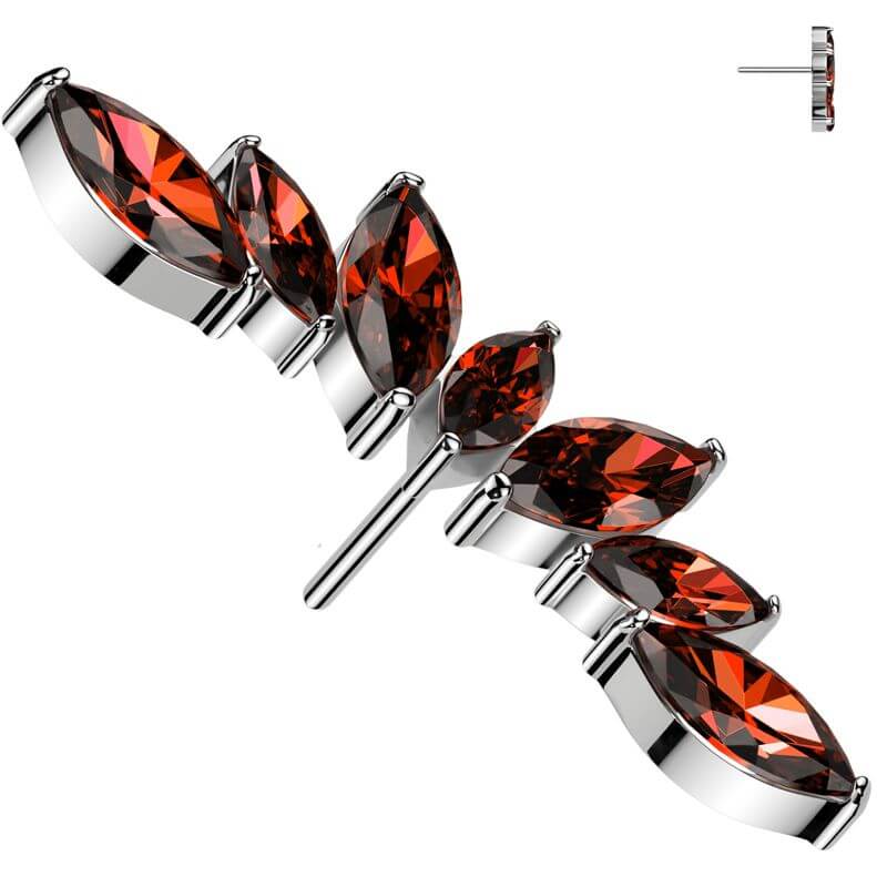 Titanium top fan 7 zirconias marquise cut Push-In - Image 6