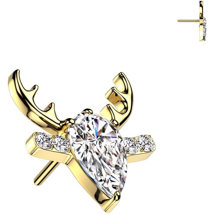 Titanium top reindeer head zirconia Push-In - Image 3