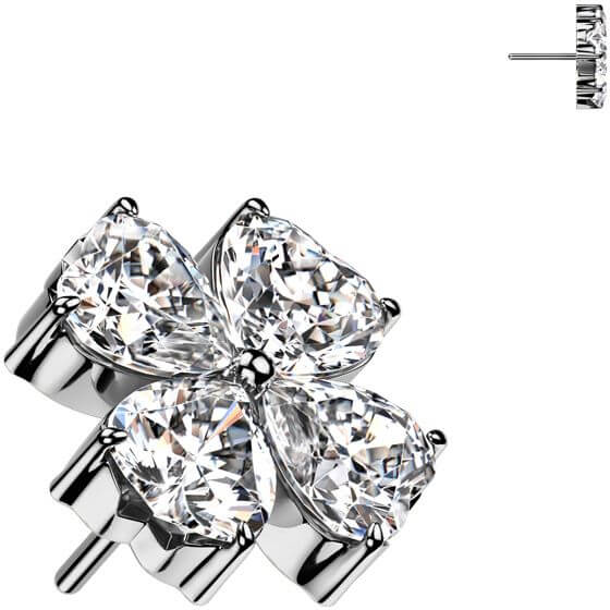 Titanium top flower zirconia Push-In