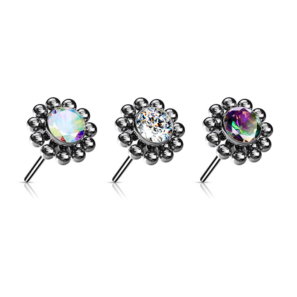 Titanium top flower zirconia with beaded balls Push-In - Image 5