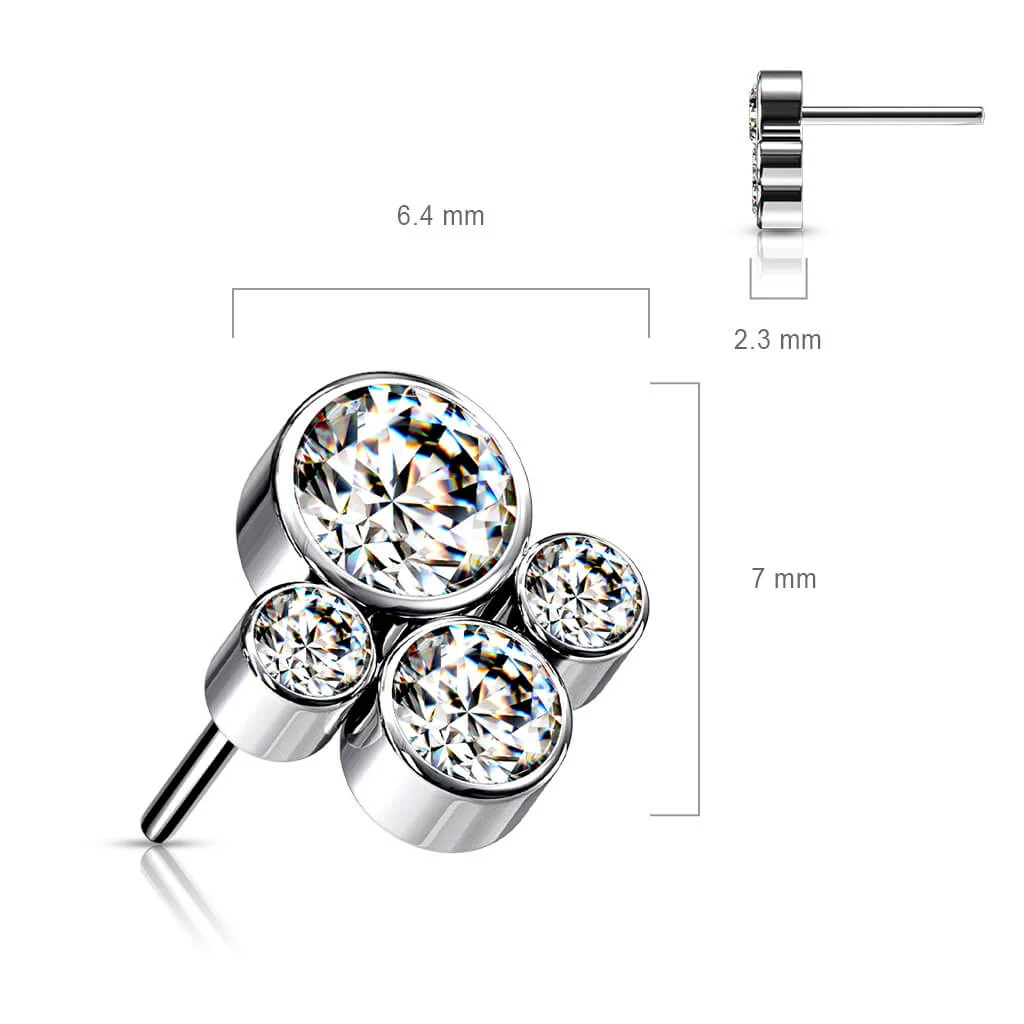 Titanium top 4 zirconias bezel setting Push-In - Image 3