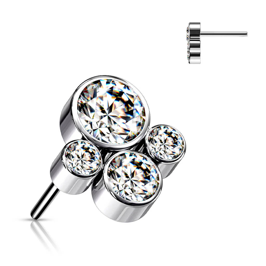 Titanium top 4 zirconias bezel setting Push-In - Image 4