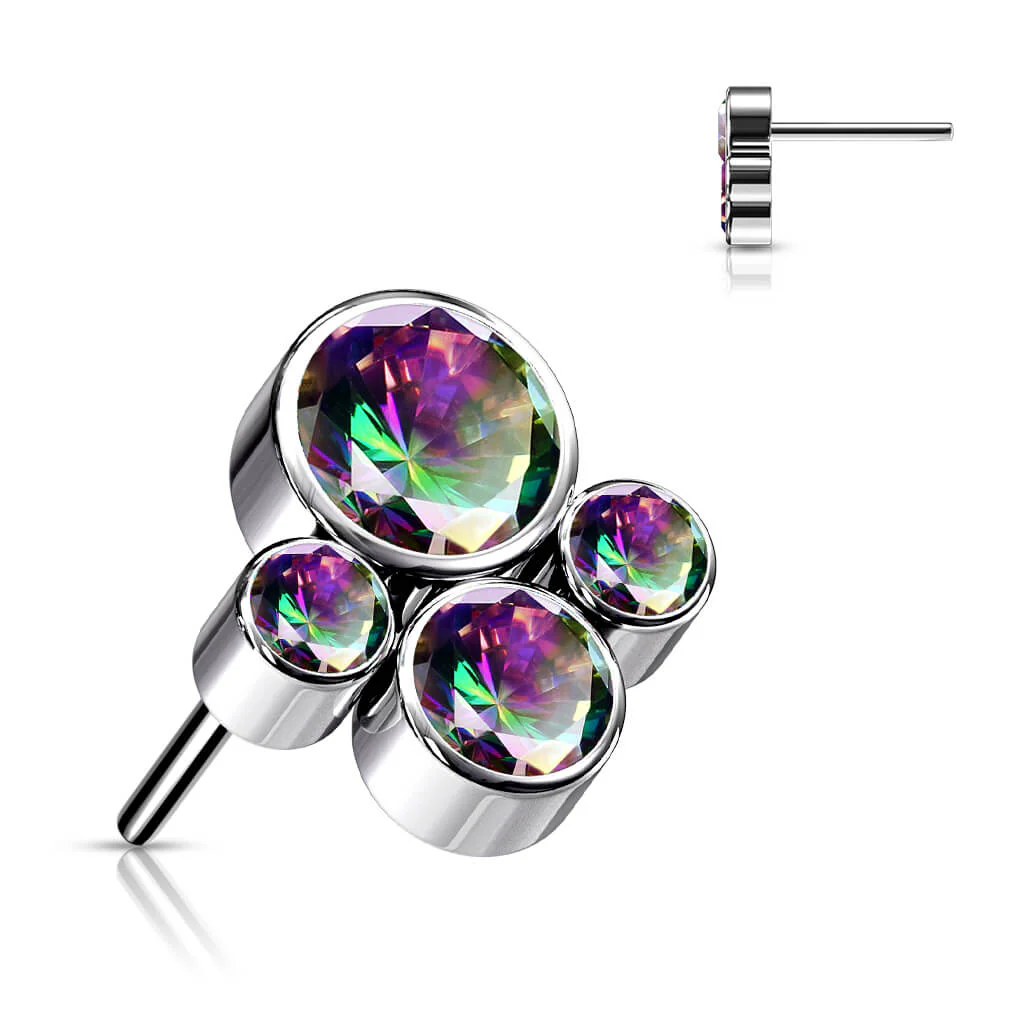 Titanium top 4 zirconias bezel setting Push-In - Image 7