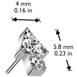 Titanium top triangle arrow zirconia Push-In - Image 2