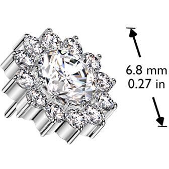 Titanium top flower zirconia Push-In - Image 2