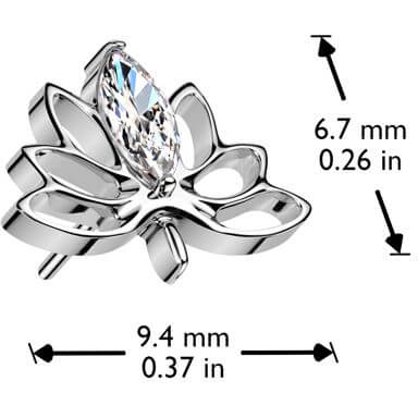 Titanium top lotus flower zirconia Push-In - Image 2