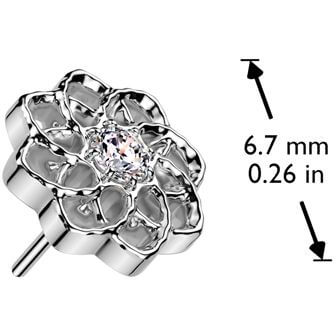 Titanium top flower zirconia Push-In - Image 2