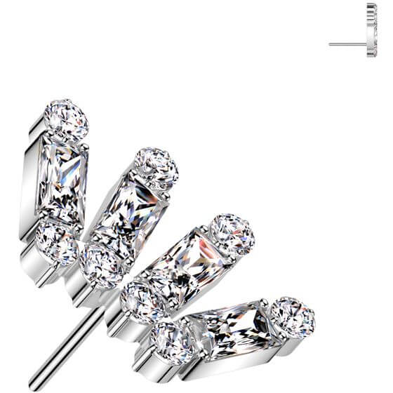 Titanium top crown baguette cut zirconia Push-In - Image 4