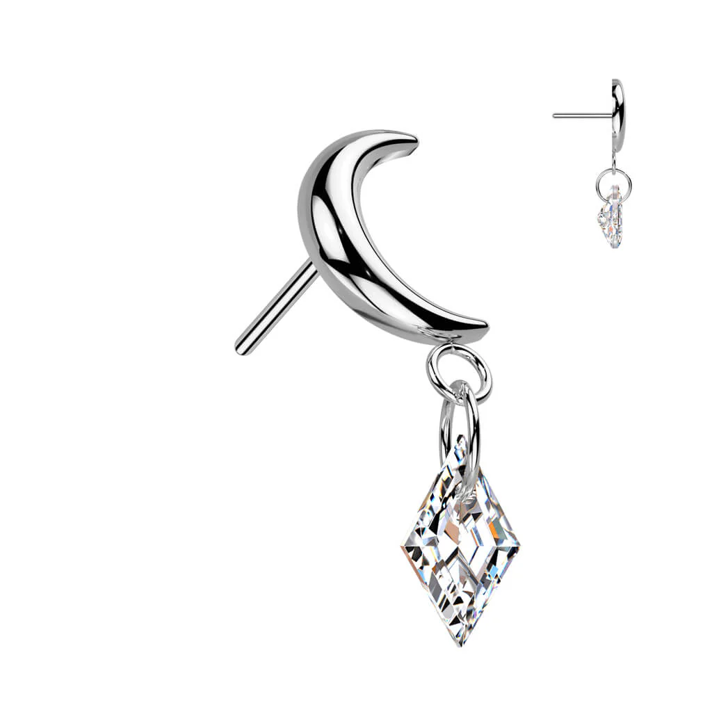 Titanium top moon dangle zirconia Push-In - Image 4