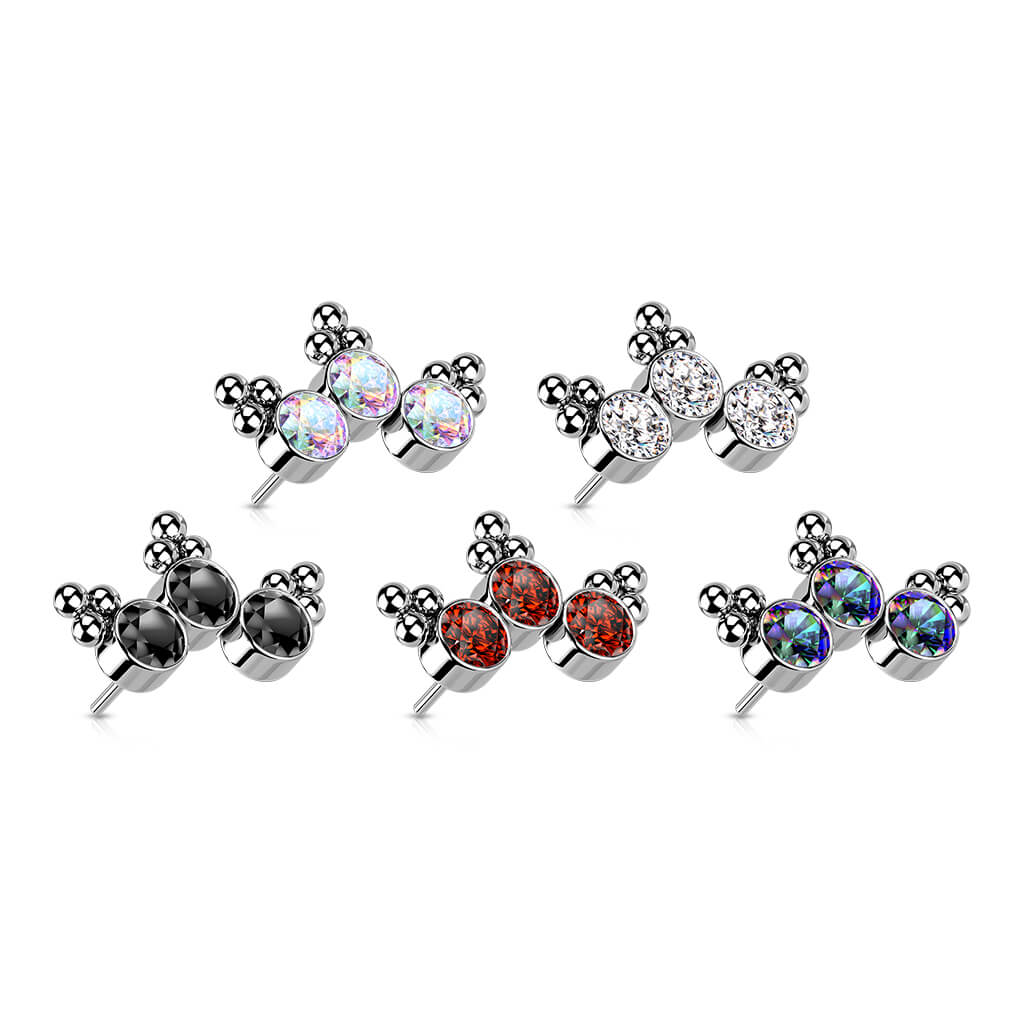Titanium top 3 zirconias beaded balls Push-In - Image 5