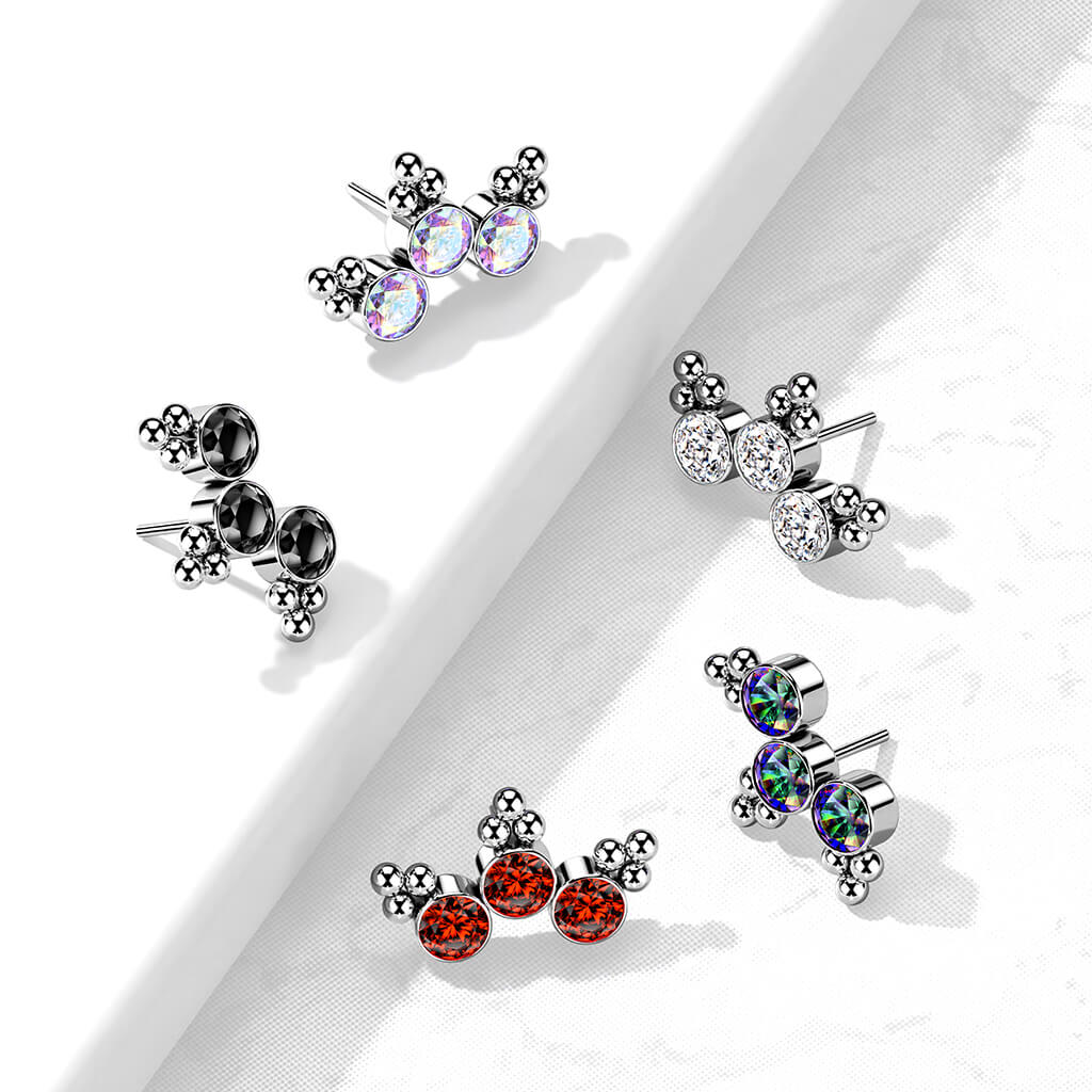 Titanium top 3 zirconias beaded balls Push-In - Image 7