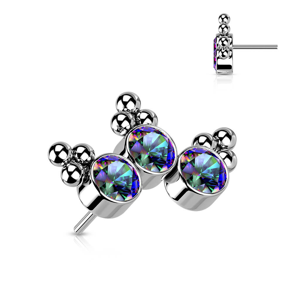 Titanium top 3 zirconias beaded balls Push-In - Image 9