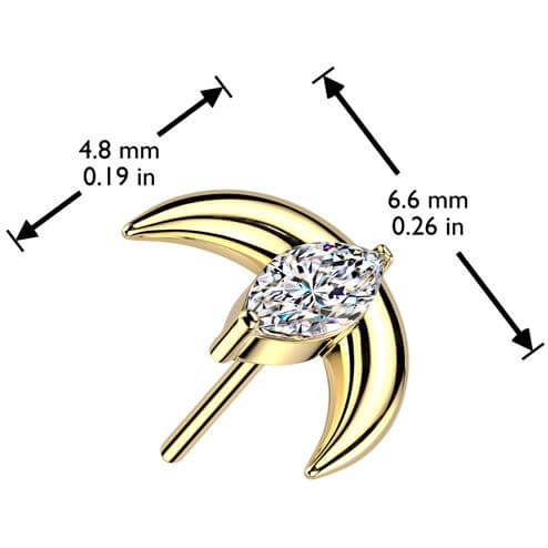 Titanium top crescent moon zirconia Push-In - Image 2