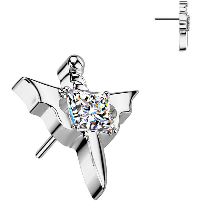 Titanium top dagger bat wings zirconia Push-In