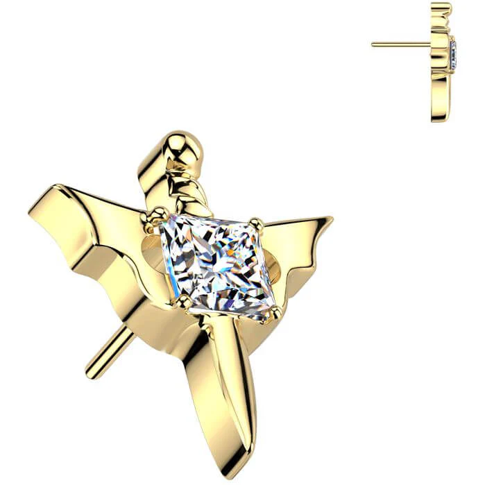 Titanium top dagger bat wings zirconia Push-In - Image 3