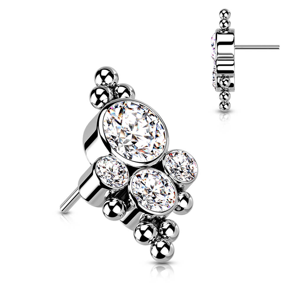 Titanium top 4 zirconias beaded balls Push-In - Image 4