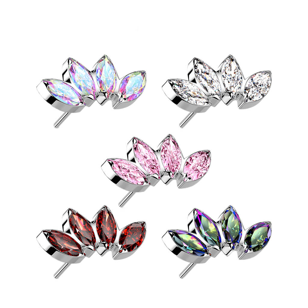 Titanium top marquise cut zirconias Push-In - Image 5